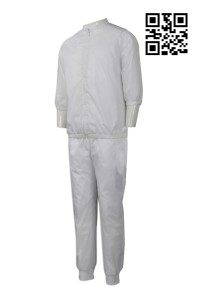 WTV135  設計淨色運動套裝  製作有網層運動套裝 防水 八番食品 食品製造工廠工衣制服 小企領 7分袖 網上下單運動套裝 運動套裝製造商    白色